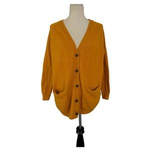 Cavalini sweater collection mustard cardigan wool blend size medium